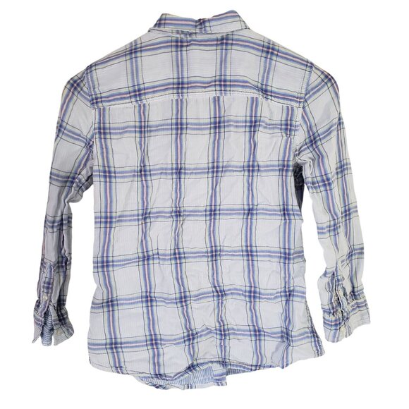 Abercrombie & Fitch Blue Plaid Button Up Shirt Size S 90s Y2K Vintage‎ Cotton - Picture 2 of 6